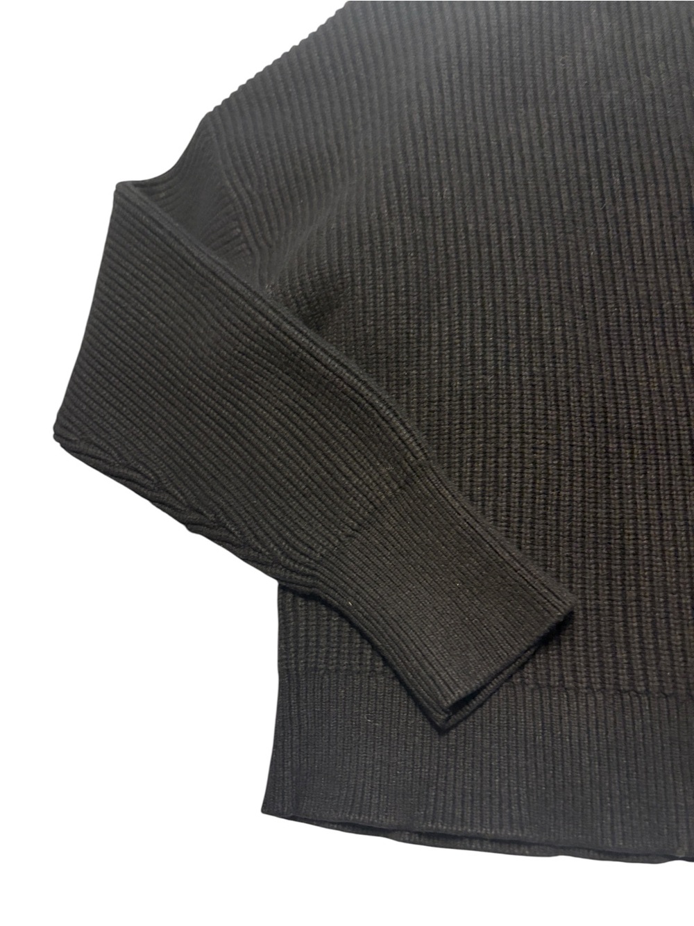 J. Crew Ribbed Turtleneck Sweater in Stretch Yarn Size L Black Cropped Casual - Picture 3 of 6